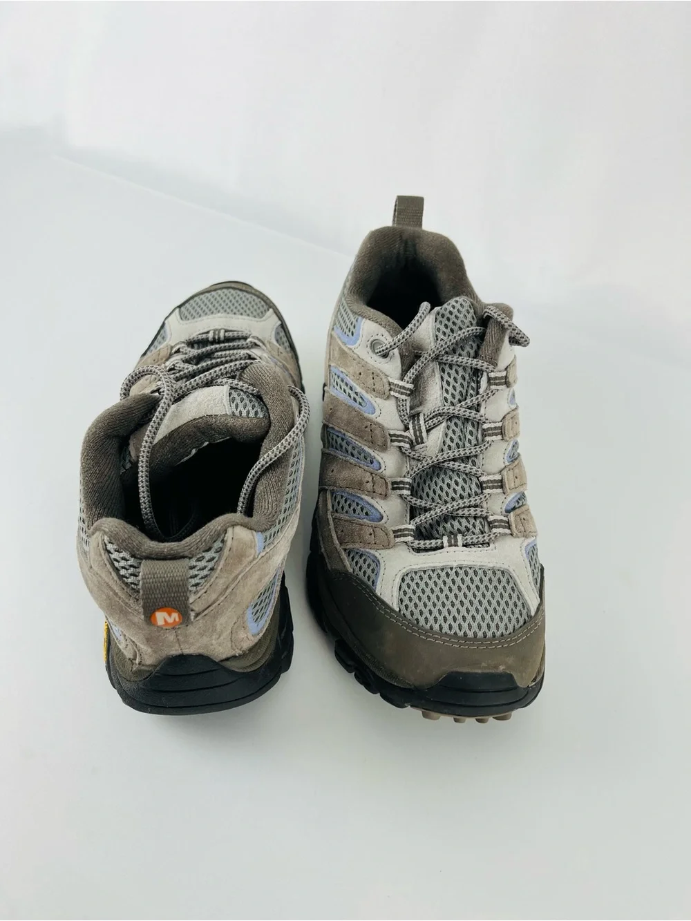 Merrell Women's Moab 2 Vibram Vent Hiking Shoes Falcon Gray and Blue Size 8.5